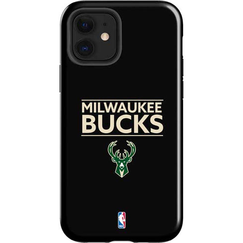 NBA Milwaukee Bucks Standard - Black iPhone 12 Impact Case