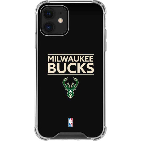 NBA Milwaukee Bucks Standard - Black iPhone 12 Mini Clear Case