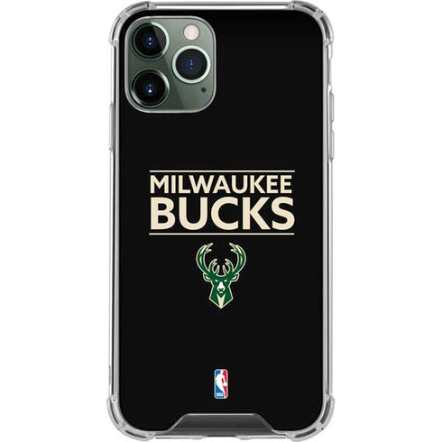 NBA Milwaukee Bucks Standard - Black iPhone 12 Pro Clear Case