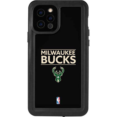 NBA Milwaukee Bucks Standard - Black iPhone 12 Pro Waterproof Case