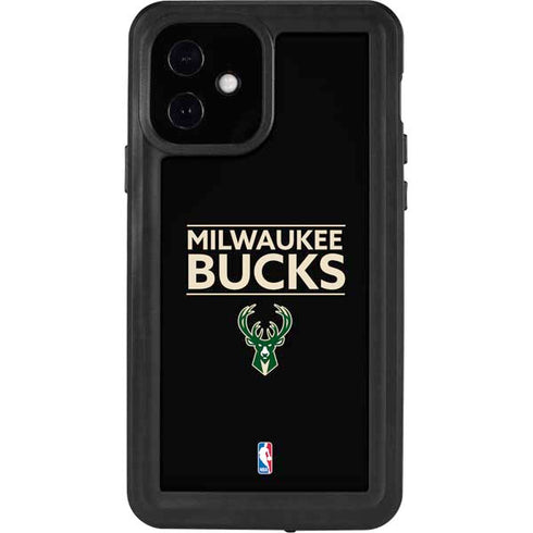 NBA Milwaukee Bucks Standard - Black iPhone 12 Waterproof Case