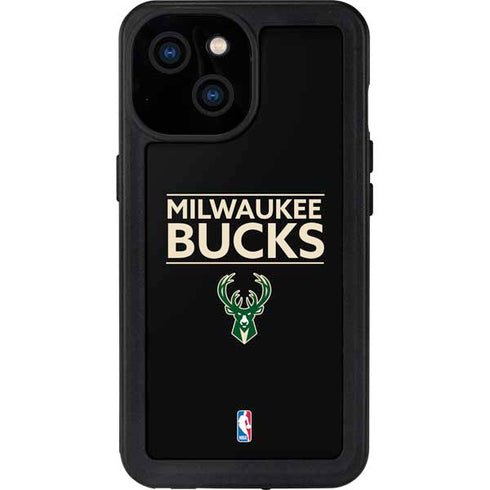 NBA Milwaukee Bucks Standard - Black iPhone 13 Mini Waterproof Case