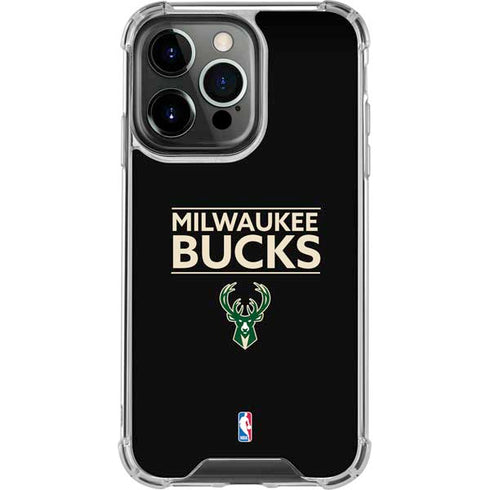 NBA Milwaukee Bucks Standard - Black iPhone 13 Pro Clear Case