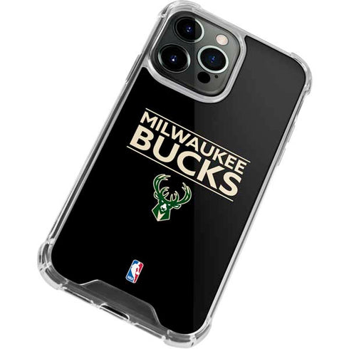 NBA Milwaukee Bucks Standard - Black iPhone 13 Pro Clear Case