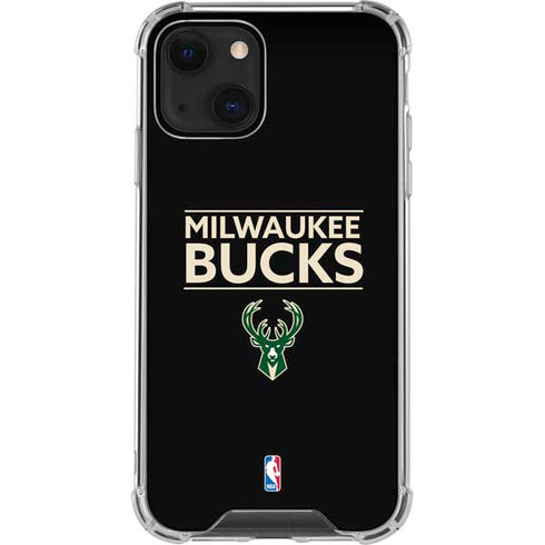 NBA Milwaukee Bucks Standard - Black iPhone 14 Clear Case