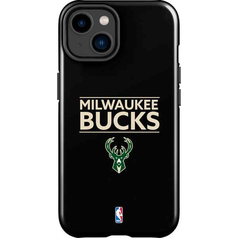 NBA Milwaukee Bucks Standard - Black iPhone 15 Plus Impact Case
