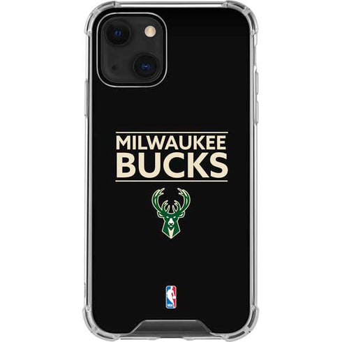 NBA Milwaukee Bucks Standard - Black iPhone 14 Plus Clear Case