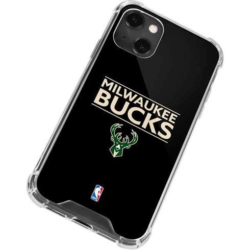 NBA Milwaukee Bucks Standard - Black iPhone 15 Plus Clear Case