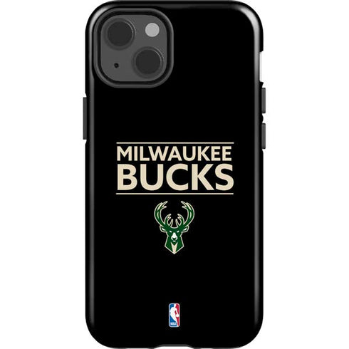 NBA Milwaukee Bucks Standard - Black iPhone 15 Impact Case