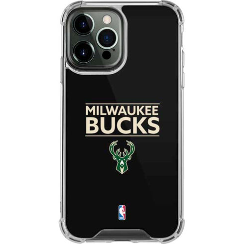 NBA Milwaukee Bucks Standard - Black iPhone 14 Pro Max Clear Case