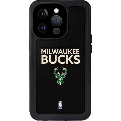 NBA Milwaukee Bucks Standard - Black iPhone 14 Pro Waterproof Case