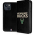 NBA Milwaukee Bucks Standard - Black iPhone 15 Plus Folio Case