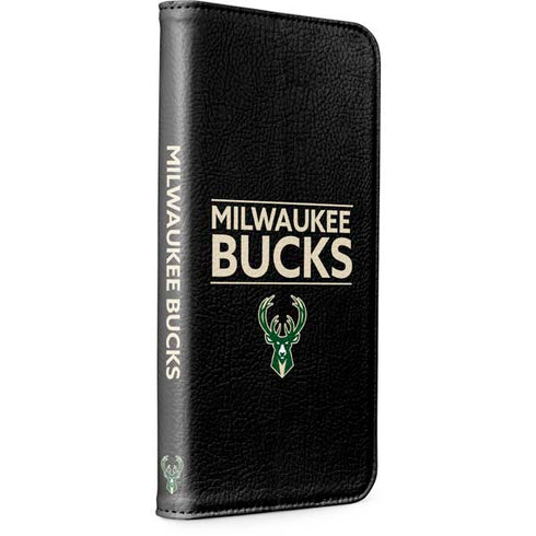 NBA Milwaukee Bucks Standard - Black iPhone 15 Pro Folio Case