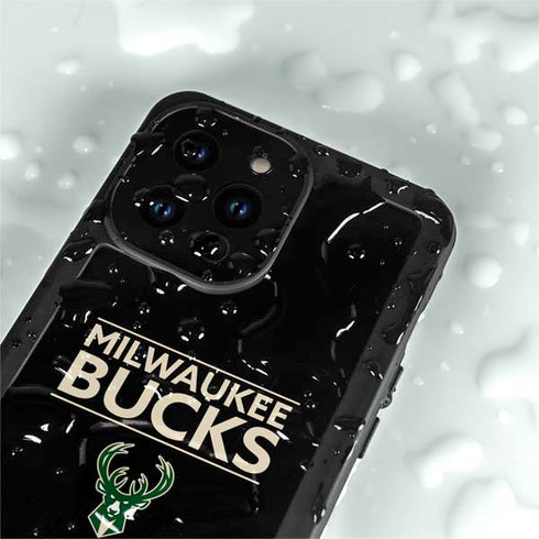 NBA Milwaukee Bucks Standard - Black iPhone 15 Pro Waterproof Case