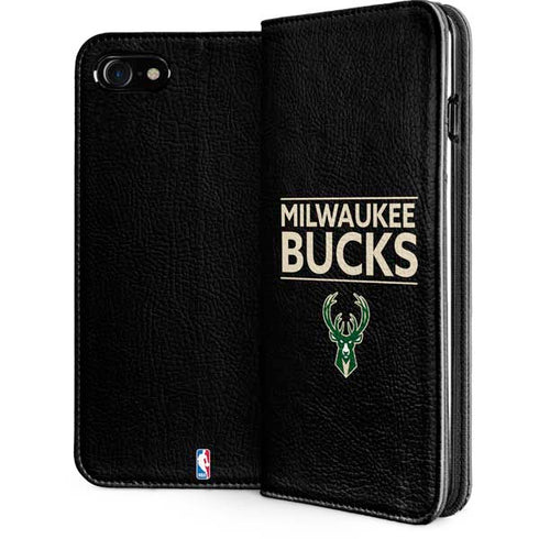 NBA Milwaukee Bucks Standard - Black iPhone SE (2nd & 3rd Gen) Folio Case