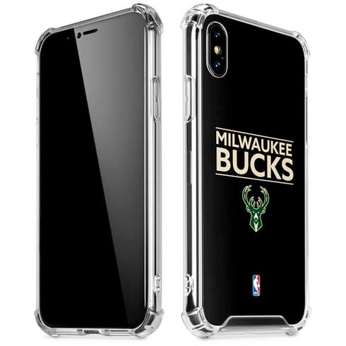 NBA Milwaukee Bucks Standard - Black iPhone XS Max Clear Case