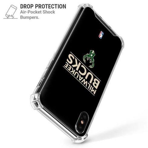 NBA Milwaukee Bucks Standard - Black iPhone XS Max Clear Case