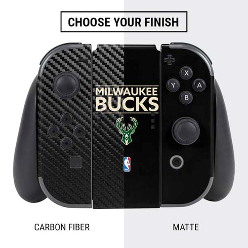 NBA Milwaukee Bucks Standard - Black Nintendo Switch Bundle Skin