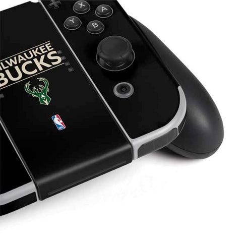 NBA Milwaukee Bucks Standard - Black Nintendo Switch OLED (2021) Skin