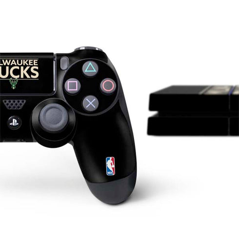 NBA Milwaukee Bucks Standard - Black PS4 Console and Controller Bundle Skin