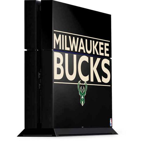NBA Milwaukee Bucks Standard - Black PS4 Console Skin