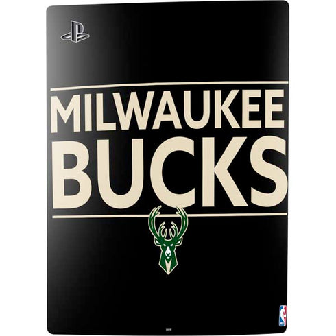 NBA Milwaukee Bucks Standard - Black PS5 Digital Edition Console Skin