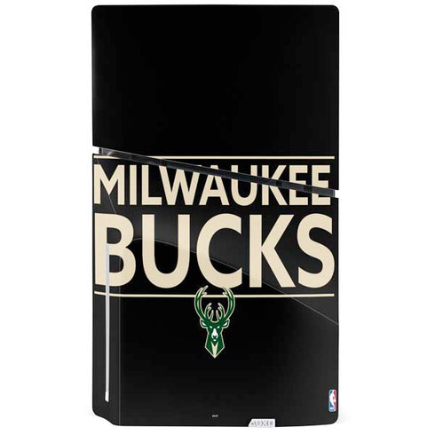 NBA Milwaukee Bucks Standard - Black PS5 Slim Disk Bundle Skin