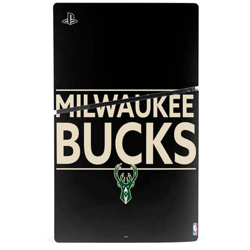 NBA Milwaukee Bucks Standard - Black PS5 Slim Digital Edition Console Skin