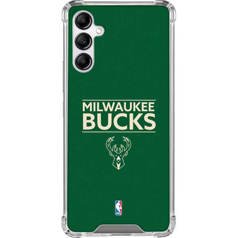 NBA Milwaukee Bucks Standard - Green Galaxy A14 5G Clear Case