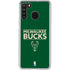 NBA Milwaukee Bucks Standard - Green Galaxy A21 Clear Case