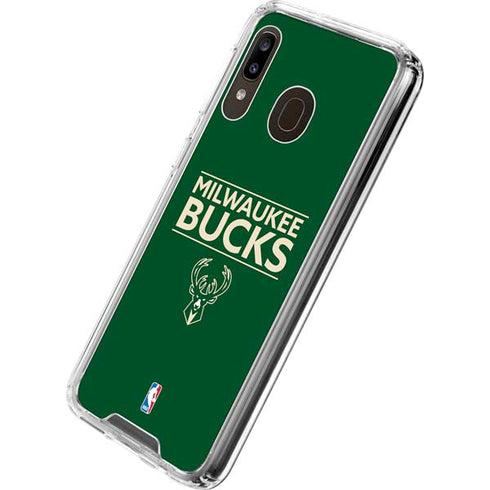 NBA Milwaukee Bucks Standard - Green Galaxy A30 Clear Case