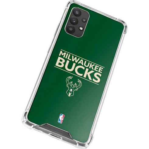 NBA Milwaukee Bucks Standard - Green Galaxy A32 5G Clear Case
