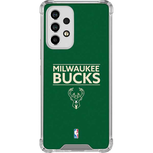 NBA Milwaukee Bucks Standard - Green Galaxy A53 5G Clear Case