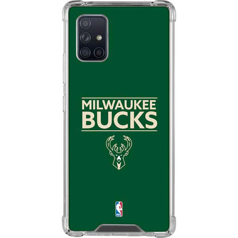NBA Milwaukee Bucks Standard - Green Galaxy A71 5G Clear Case