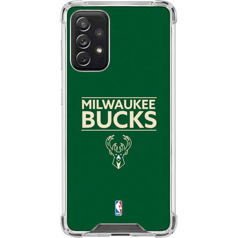 NBA Milwaukee Bucks Standard - Green Galaxy A72 5G Clear Case