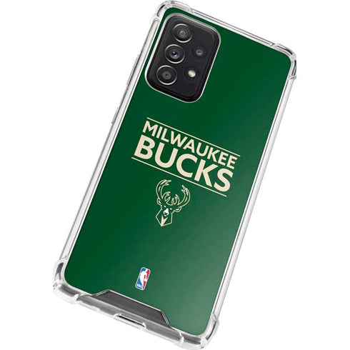 NBA Milwaukee Bucks Standard - Green Galaxy A72 5G Clear Case