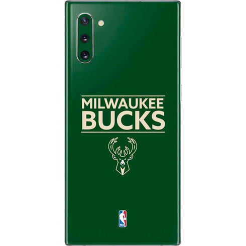 NBA Milwaukee Bucks Standard - Green Galaxy Note 10 Skin