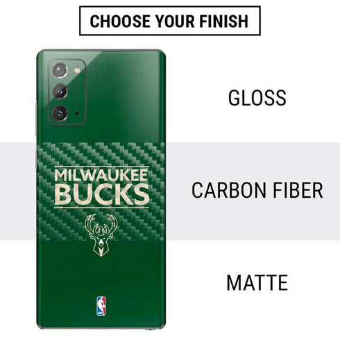 NBA Milwaukee Bucks Standard - Green Galaxy Note20 5G Skin