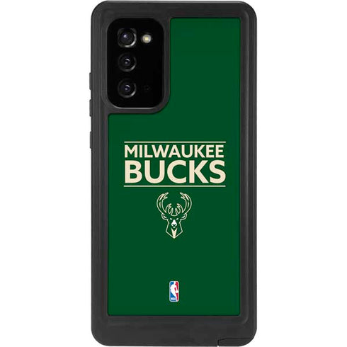NBA Milwaukee Bucks Standard - Green Galaxy Note20 5G Waterproof Case