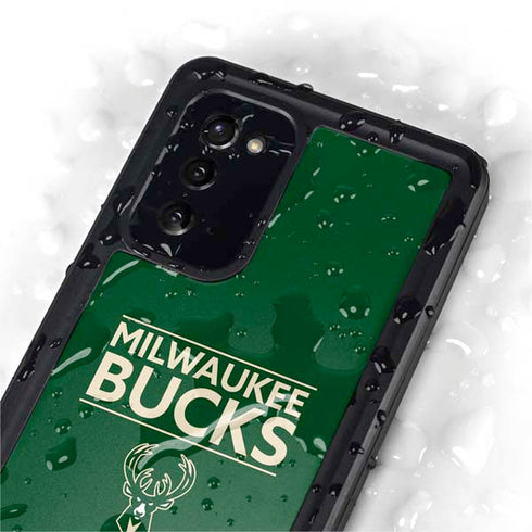 NBA Milwaukee Bucks Standard - Green Galaxy Note20 5G Waterproof Case