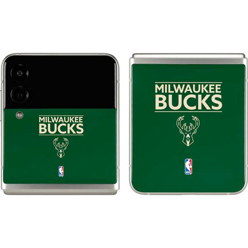 NBA Milwaukee Bucks Standard - Green Galaxy Z Flip3 5G Skin