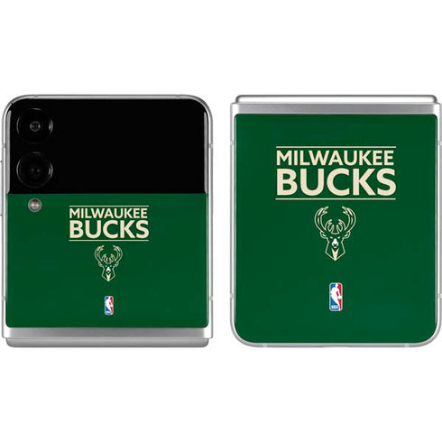 NBA Milwaukee Bucks Standard - Green Galaxy Z Flip4 5G Skin