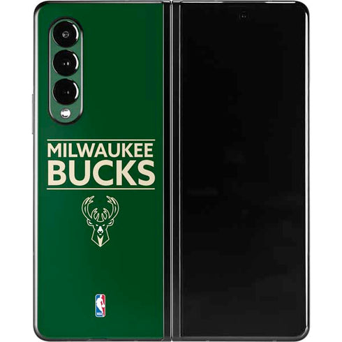 NBA Milwaukee Bucks Standard - Green Galaxy Z Fold3 5G Skin