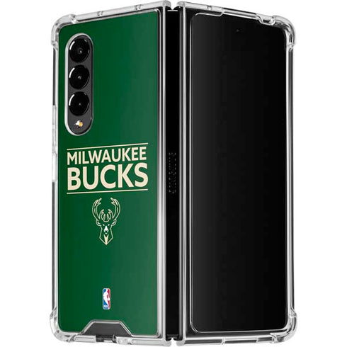 NBA Milwaukee Bucks Standard - Green Galaxy Z Fold4 5G Clear Case