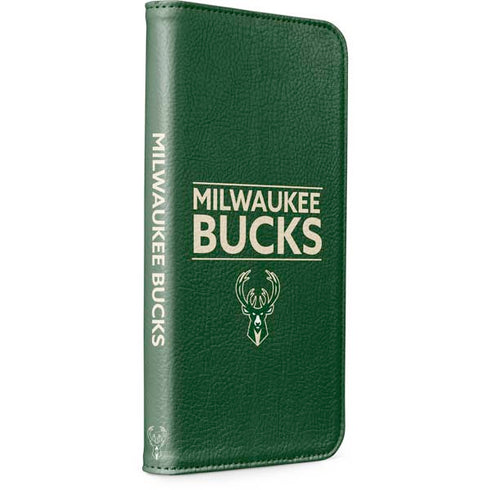 NBA Milwaukee Bucks Standard - Green iPhone 13 Folio Case