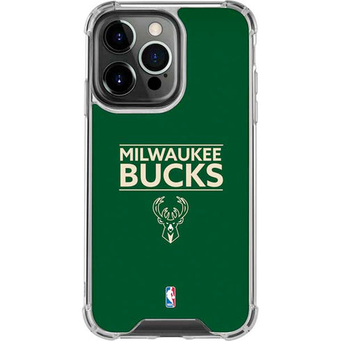 NBA Milwaukee Bucks Standard - Green iPhone 14 Pro Clear Case