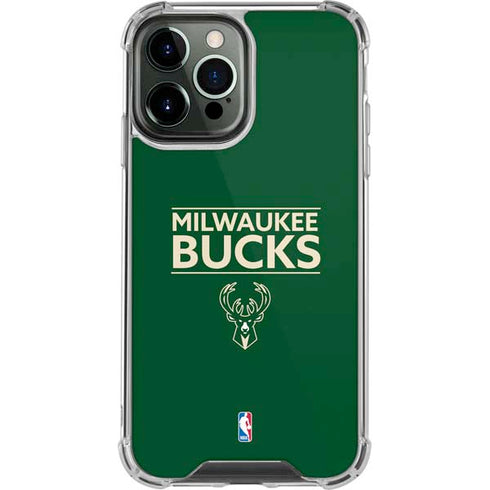 NBA Milwaukee Bucks Standard - Green iPhone 14 Pro Max Clear Case