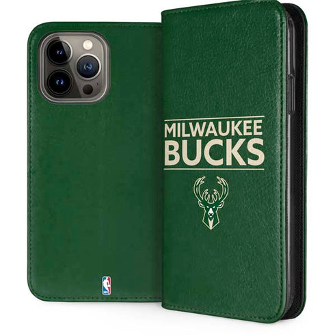 NBA Milwaukee Bucks Standard - Green iPhone 15 Pro Max Folio Case