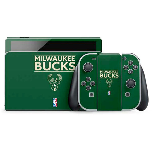NBA Milwaukee Bucks Standard - Green Nintendo Switch OLED (2021) Skin