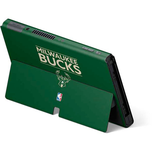 NBA Milwaukee Bucks Standard - Green Nintendo Switch OLED (2021) Skin